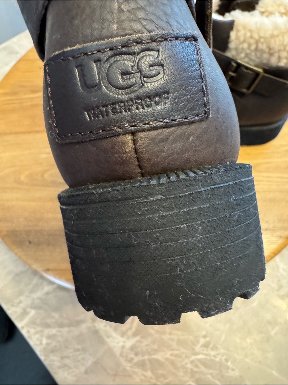 UGG Benson II Ankle Boots, Brown Leather, Women's 7.5 - Picture 3 of 12